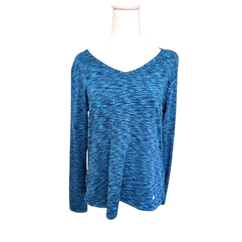 Bally yoga athletic long sleeve and open criss cross back top size medium